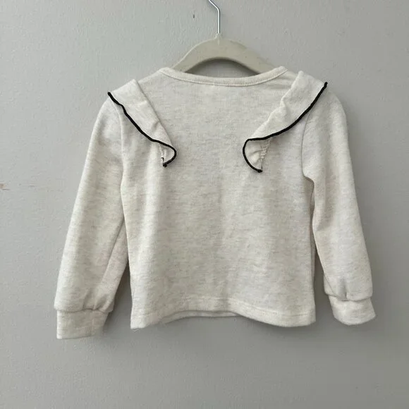 EUC Wonder Nation Cream Ruffle Trim Kids Top - Picture 4 of 4